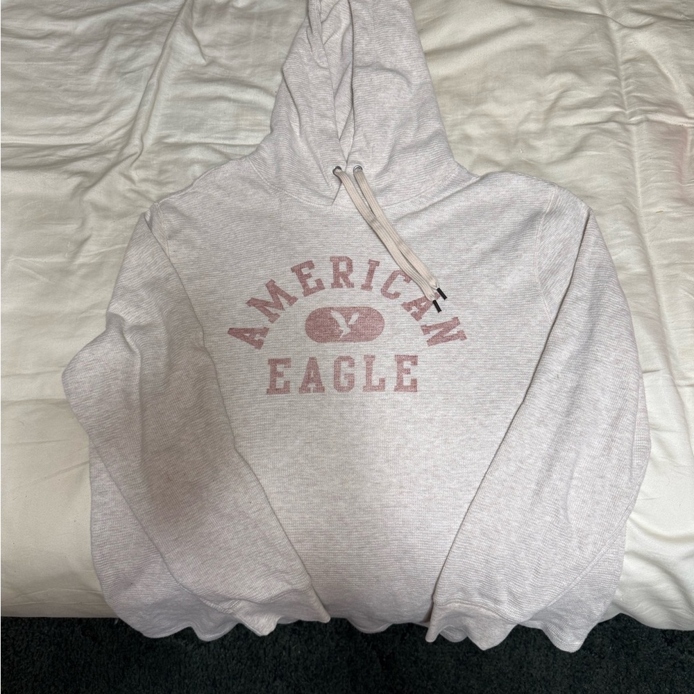American Eagle Cream Knit Hoodie